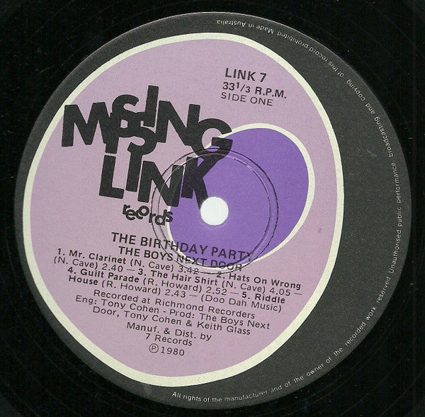 The Boys Next Door – The Birthday Party LP vinyl record, image 3 of 4
