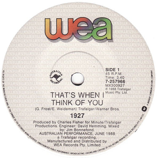 1927 – That's When I Think Of You 7" vinyl record, image 1 of 2