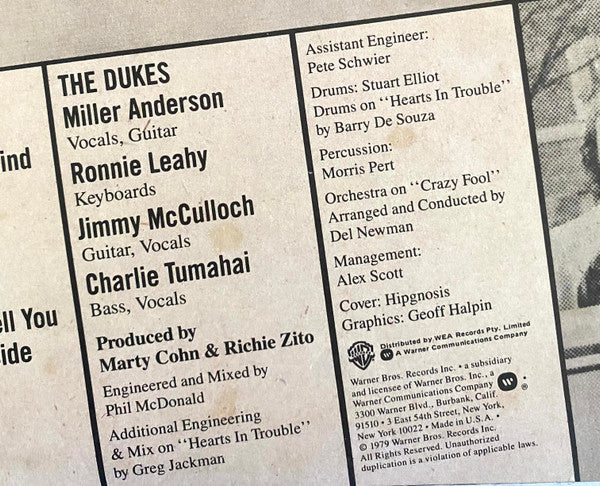 The Dukes – The Dukes LP vinyl record, image 3 of 7