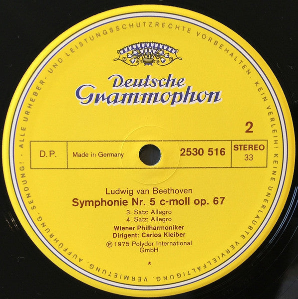 Ludwig van Beethoven, Wiener Philharmoniker, Carlos Kleiber – Symphonie Nr. 5 LP vinyl record, image 4 of 4