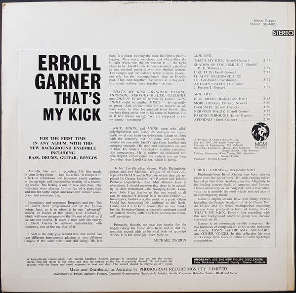 Erroll Garner – That's My Kick LP vinyl record, image 2 of 4