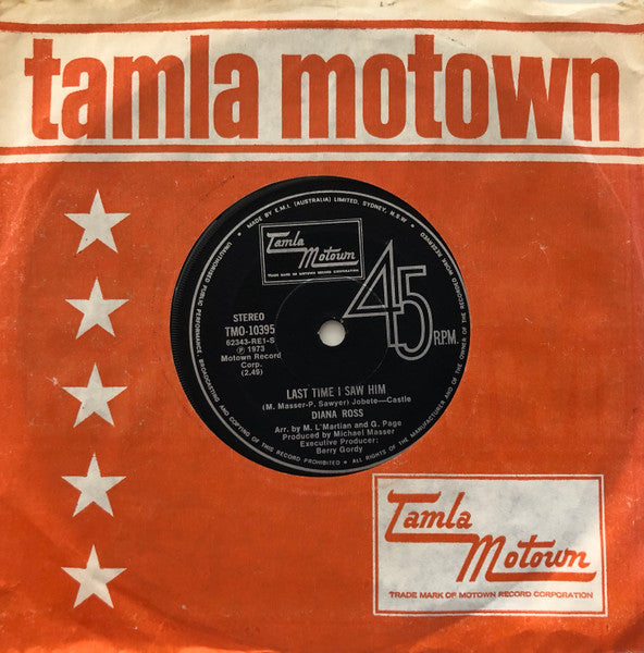 Diana Ross – Last Time I Saw Him 7" vinyl record, image 3 of 4