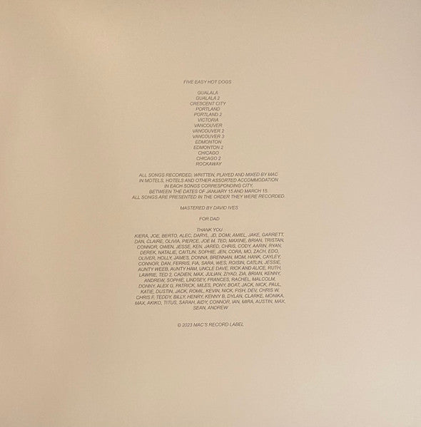 Mac DeMarco – Five Easy Hot Dogs LP vinyl record, image 3 of 6