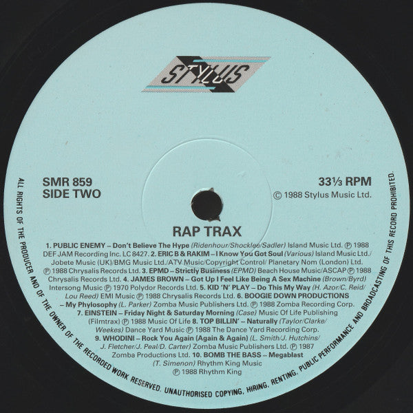 Various – Rap Trax! LP vinyl record, image 3 of 3
