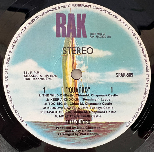 Suzi Quatro – Quatro LP vinyl record, image 3 of 4
