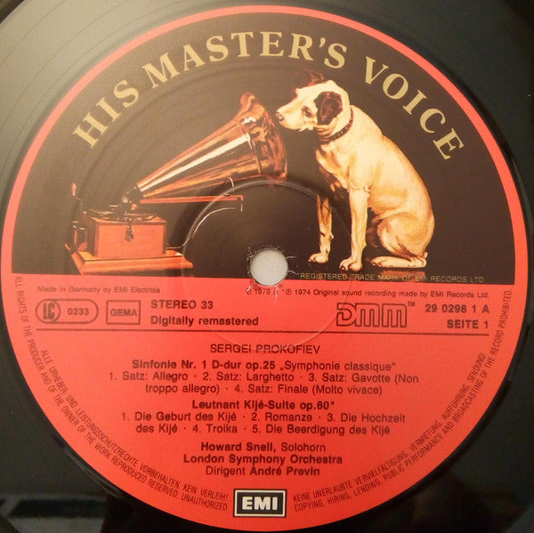 Sergei Prokofiev, London Symphony Orchestra, André Previn – Symphonies Nos. 1 & 7 / Lieutenant Kijé Suite LP vinyl record, image 3 of 4