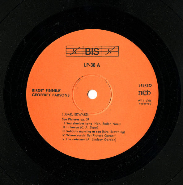 Birgit Finnilä, Geoffrey Parsons – Elgar, Nystroem LP vinyl record, image 5 of 6