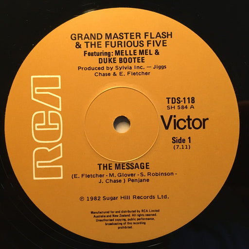 Grandmaster Flash & The Furious Five, Melle Mel, Duke Bootee – The Message 12" vinyl record, image 1 of 4