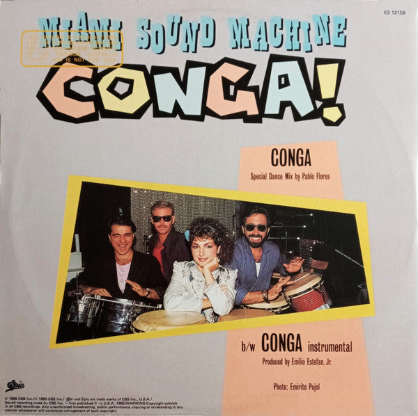 Miami Sound Machine – Conga 12" vinyl record, image 2 of 4
