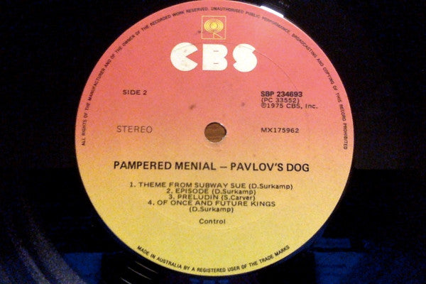 Pavlov's Dog – Pampered Menial LP vinyl record, image 4 of 4