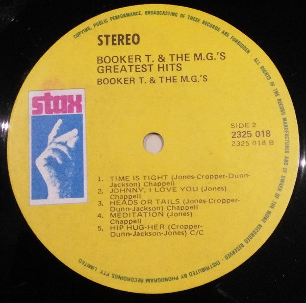 Booker T & The MG's – Greatest Hits LP vinyl record, image 4 of 4