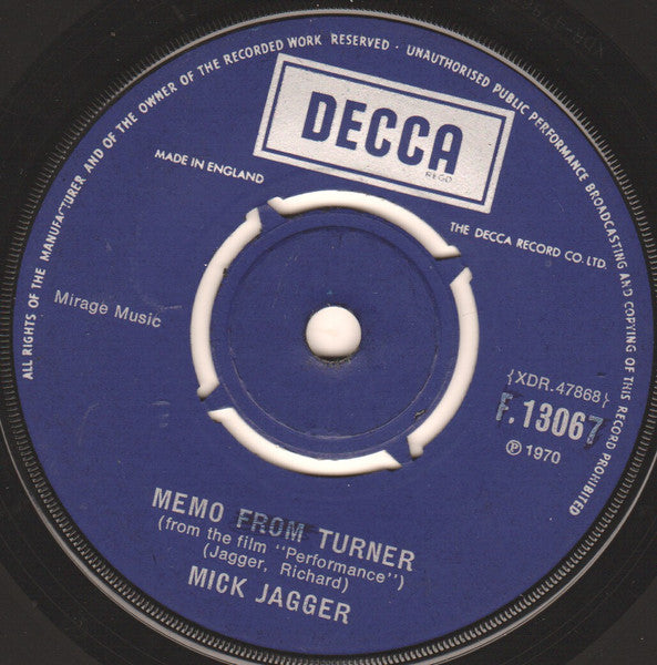 Mick Jagger – Memo From Turner / Natural Magic