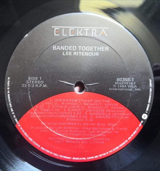 Lee Ritenour – Banded Together LP vinyl record, image 3 of 4