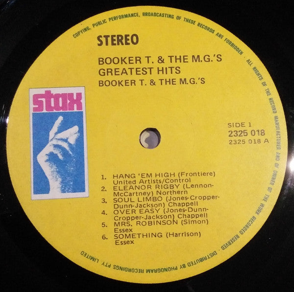 Booker T & The MG's – Greatest Hits LP vinyl record, image 3 of 4