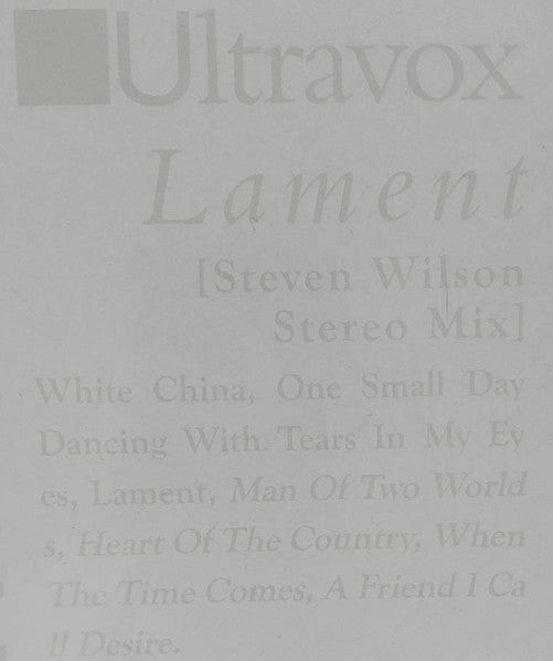 Ultravox – Lament (Steven Wilson Stereo Mix) LP vinyl record, image 8 of 10