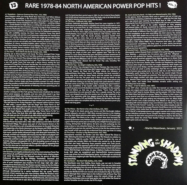 Various – Standing In The Shadows Vol. 3 (13 Rare 1978-84 North American Power Pop Hits!) LP vinyl record, image 4 of 5