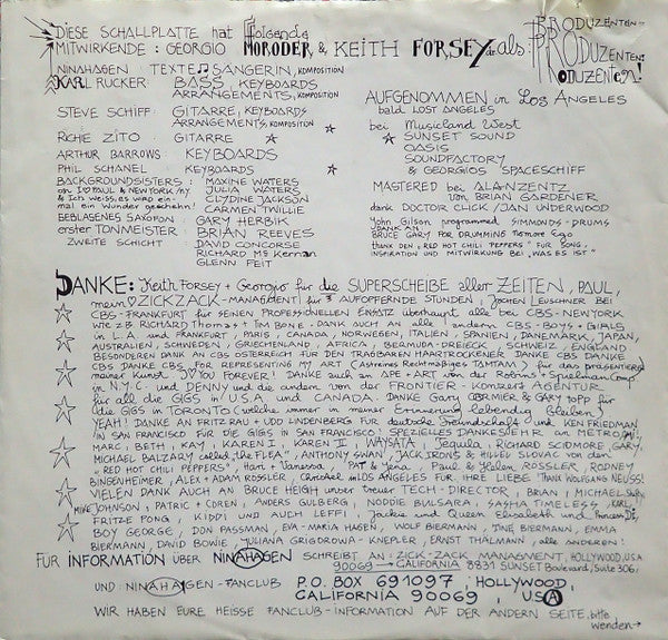Nina Hagen – Angstlos LP vinyl record, image 5 of 9