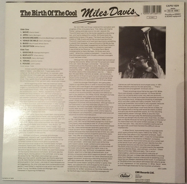 Miles Davis – The Birth Of The Cool LP vinyl record, image 2 of 4