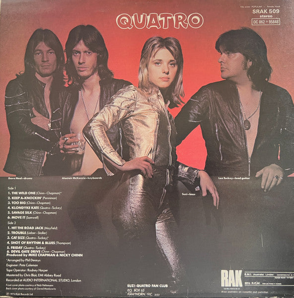 Suzi Quatro – Quatro LP vinyl record, image 2 of 4
