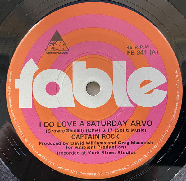 Captain Rock – I Do Love A Saturday Arvo 7" vinyl record, image 1 of 2