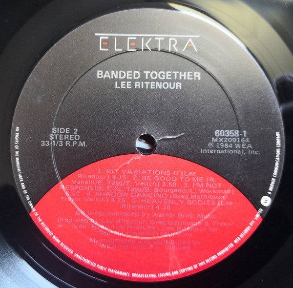 Lee Ritenour – Banded Together LP vinyl record, image 4 of 4