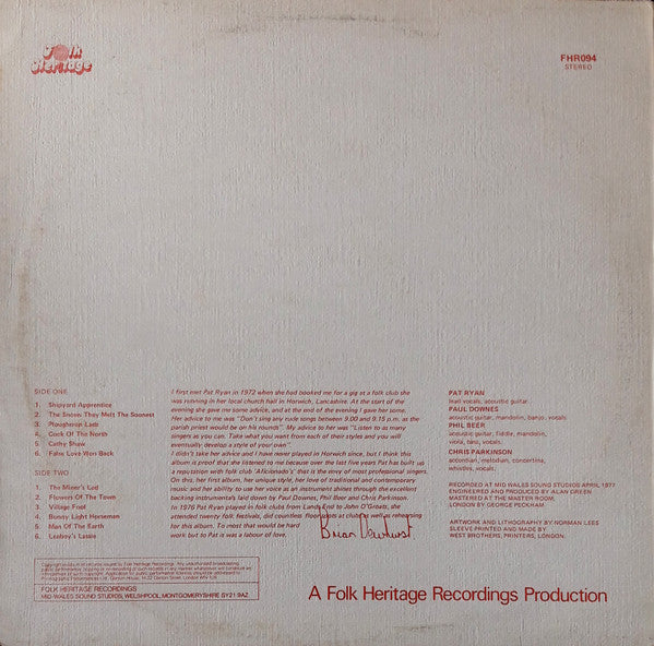 Pat Ryan – Leaboy's Lassie LP vinyl record, image 2 of 4