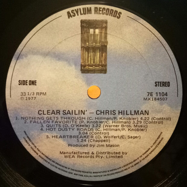 Chris Hillman – Clear Sailin' LP vinyl record, image 3 of 3
