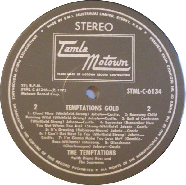 The Temptations – Temptations Gold LP vinyl record, image 4 of 4