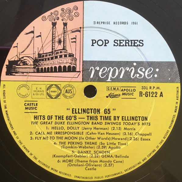 Duke Ellington – Ellington '65 (Hits Of The 60's) LP vinyl record, image 3 of 3