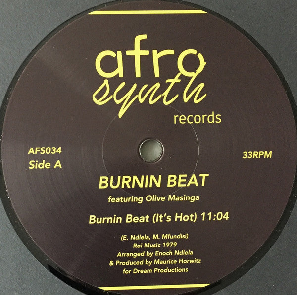 Burnin Beat, Olive Masinga – It's Hot 12" vinyl record, image 3 of 4