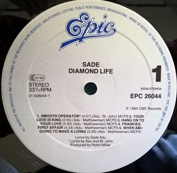 Sade – Diamond Life LP vinyl record, image 4 of 5