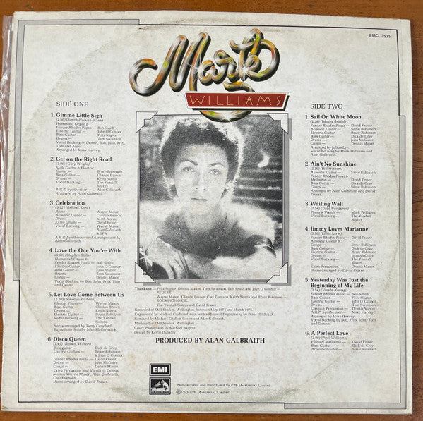 Mark Williams – Mark Williams LP vinyl record, image 2 of 4