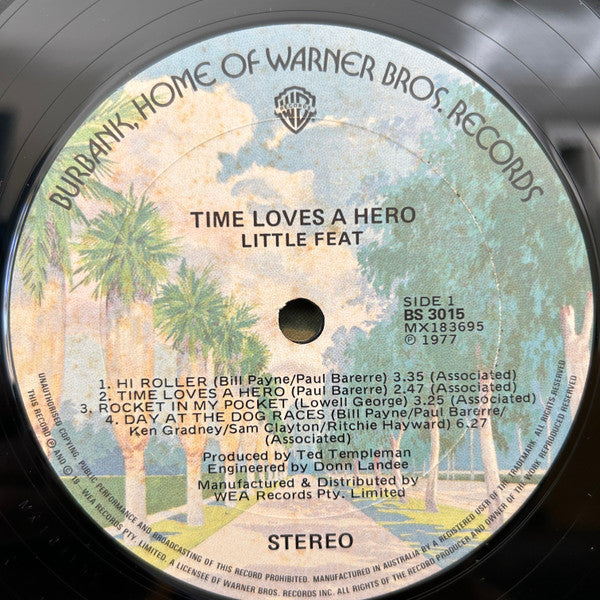 Little Feat – Time Loves A Hero LP vinyl record, image 3 of 6