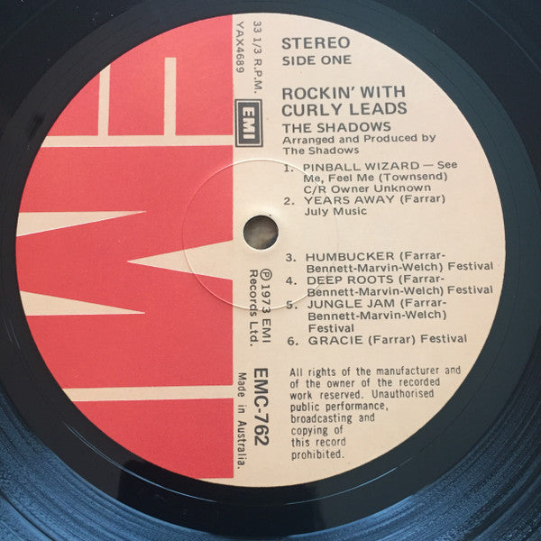 The Shadows – Rockin' With Curly Leads LP vinyl record, image 3 of 4