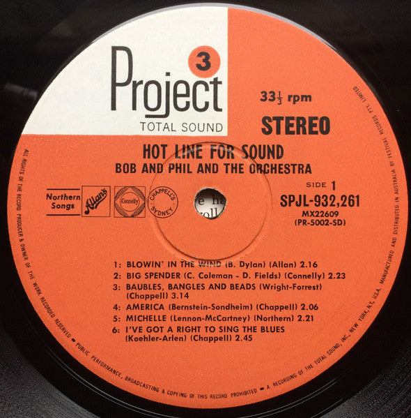 Bob & Phil And The Orchestra – Hot Line For Sound (Musical Explorations In Beats...Bongos...Boffs) LP vinyl record, image 3 of 4