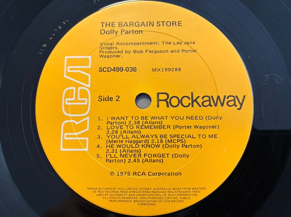 Dolly Parton – The Bargain Store LP vinyl record, image 4 of 4