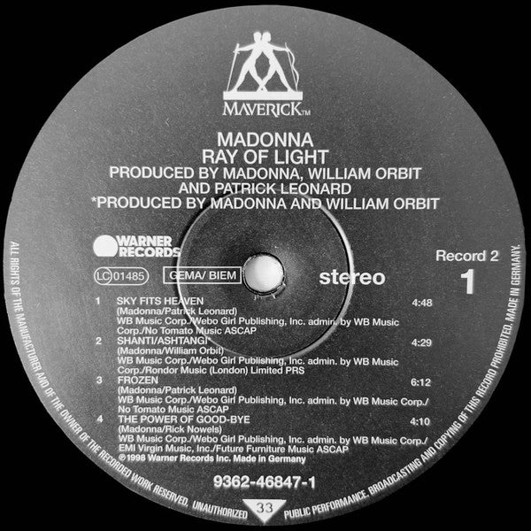 Madonna – Ray Of Light (2xLP) LP vinyl record, image 5 of 10