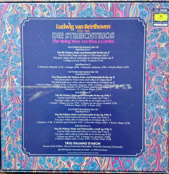 Ludwig Van Beethoven, Trio Italiano D'Archi – Beethoven Edition: Die Streichtrios LP vinyl record, image 2 of 10