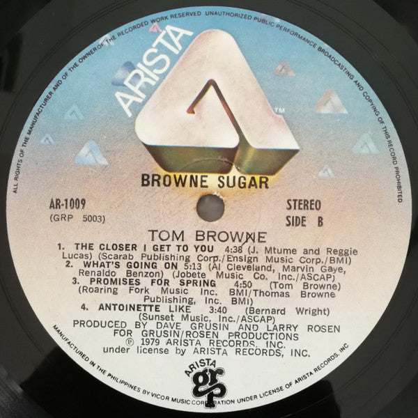Tom Browne – Browne Sugar LP vinyl record, image 4 of 4