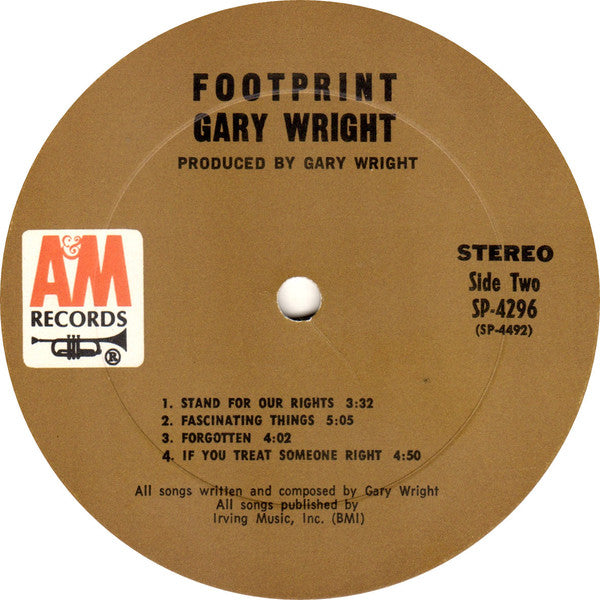 Gary Wright – Footprint LP vinyl record, image 4 of 4