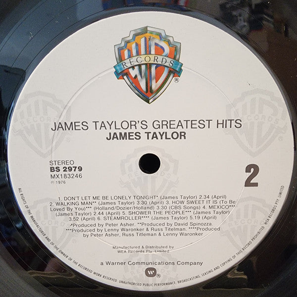James Taylor – James Taylor's Greatest Hits LP vinyl record, image 4 of 4