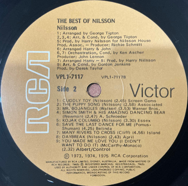 Harry Nilsson – The Best Of Nilsson LP vinyl record, image 4 of 4