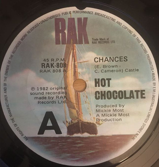 Hot Chocolate – Chances 7" vinyl record, image 1 of 2
