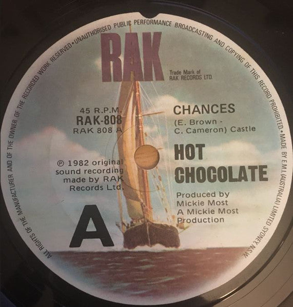 Hot Chocolate – Chances 7" vinyl record, image 1 of 2