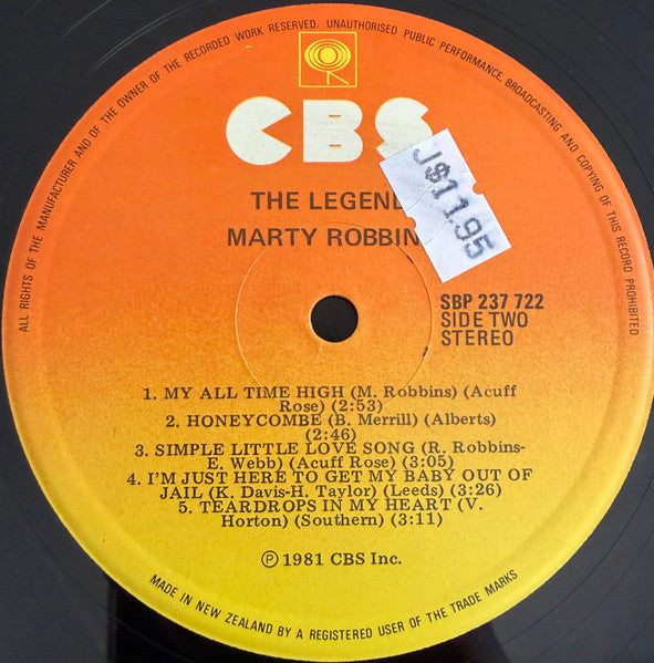 Marty Robbins – The Legend LP vinyl record, image 4 of 4