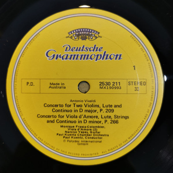 Antonio Vivaldi, Narciso Yepes, Takashi Ochi, Silvia Ochi, Orchestre De Chambre Paul Kuentz – Konzerte Für Laute (Gitarre) & Mandoline LP vinyl record, image 3 of 4