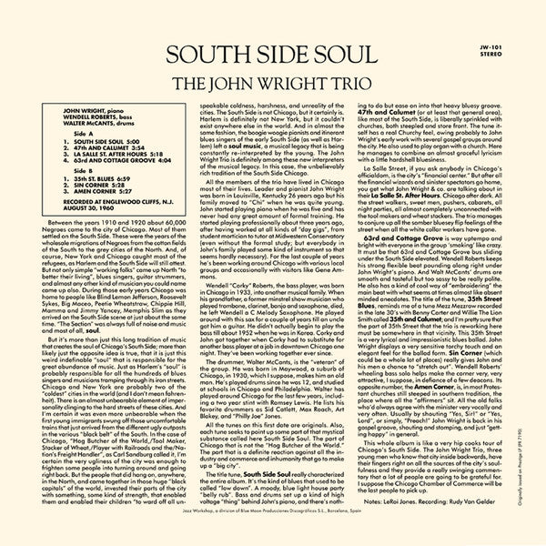 The John Wright Trio – South Side Soul LP vinyl record, image 3 of 3