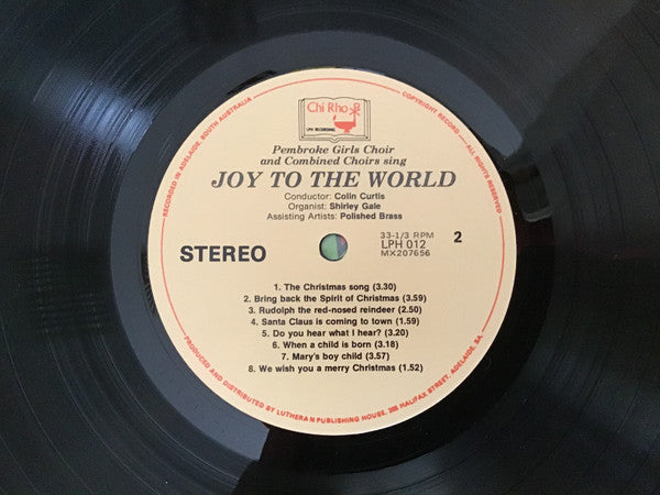 Pembroke Girls Choir, Pembroke School Choir, Pembroke Choral Society – Joy To The World LP vinyl record, image 4 of 4