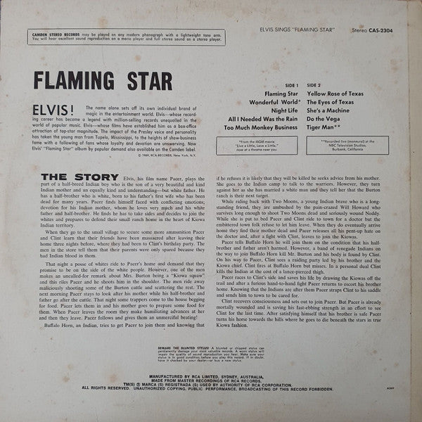 Elvis Presley – Elvis Sings "Flaming Star" LP vinyl record, image 2 of 5