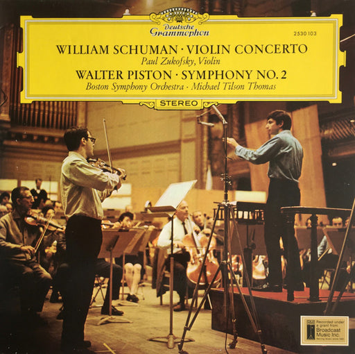 William Schuman, Walter Piston, Paul Zukofsky, Boston Symphony Orchestra, Michael Tilson Thomas – Violin Concerto / Symphony No. 2 LP vinyl record, image 1 of 4